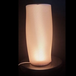 Gedraaid Wit Lampje – 3D Geprint, 18 cm